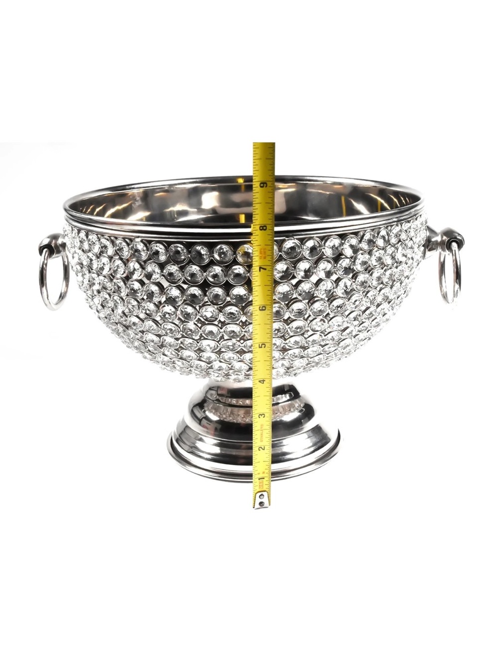 Cynthia Rowley glass rhinestone crystallized bling champagne ice bucket - Picture 4 of 4